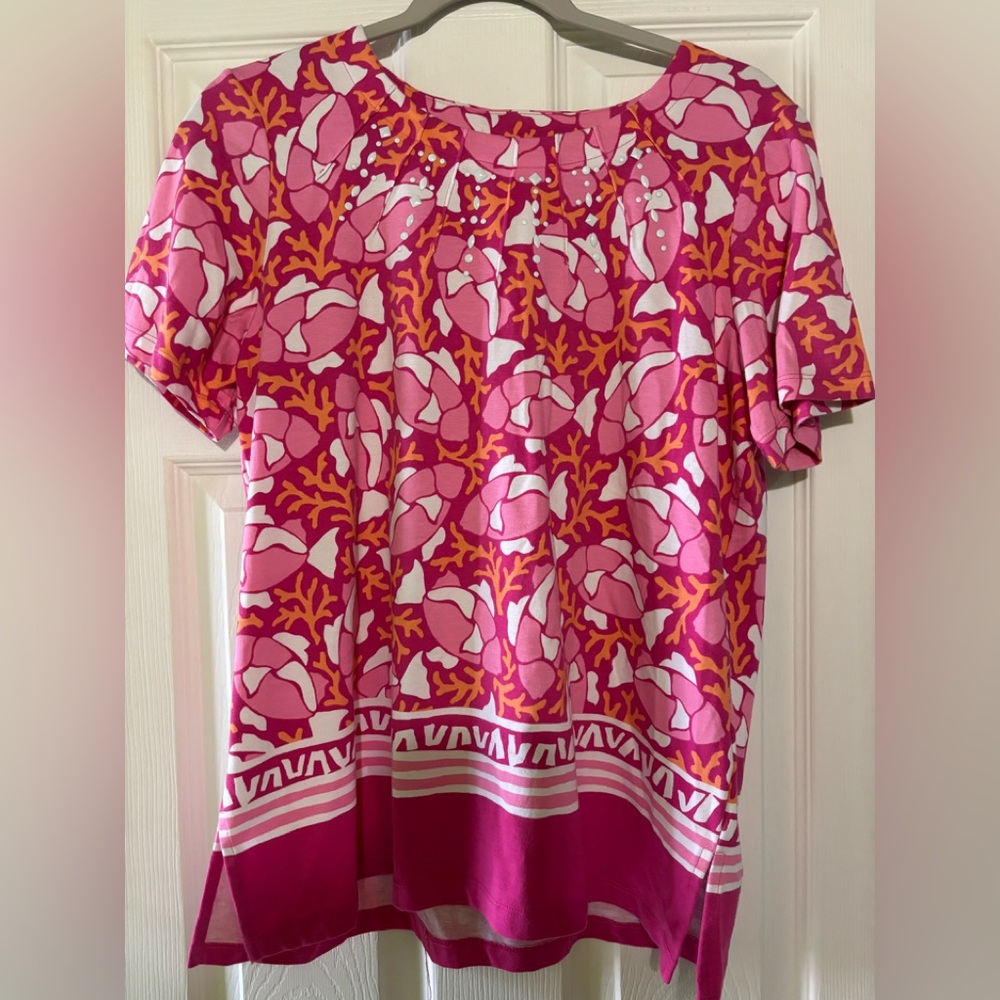 Vibrant Pink Floral Blouse